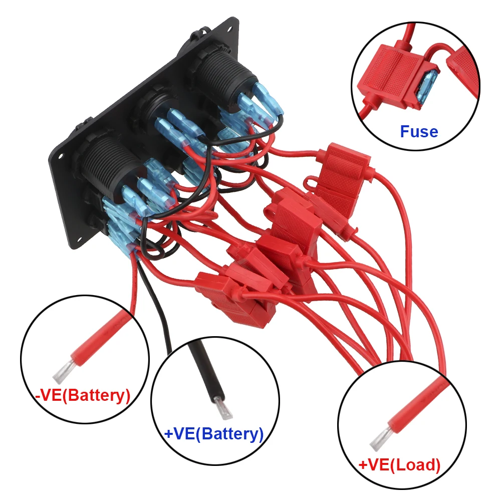 LEEPEE 12-24V 8 Gang Dual USB прикуриватель розетка автоматический выключатель