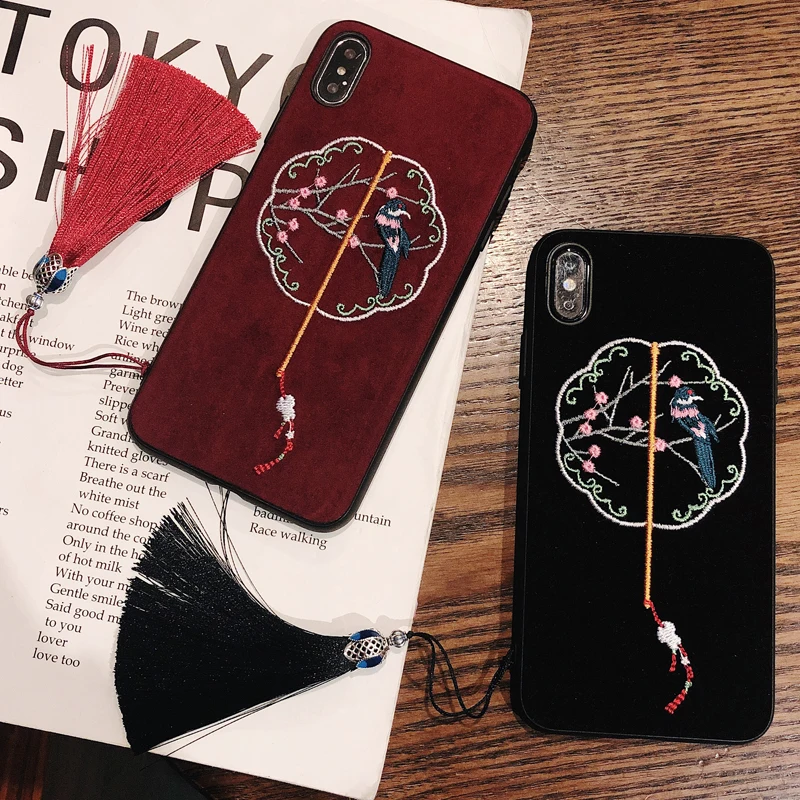 Китайский Стиль чехол для iPhone X XR XS макс 7 8 6 6s плюс Чехол телефона Круглый