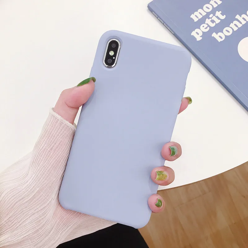 Lilac purple Жидкий силиконовый чехол для iPhone 7, 8, 6, 6s Plus, устойчивый к царапинам, защитный чехол для iPhone 11 Pro Max XR X XS Max, чехол - Цвет: Lilac purple