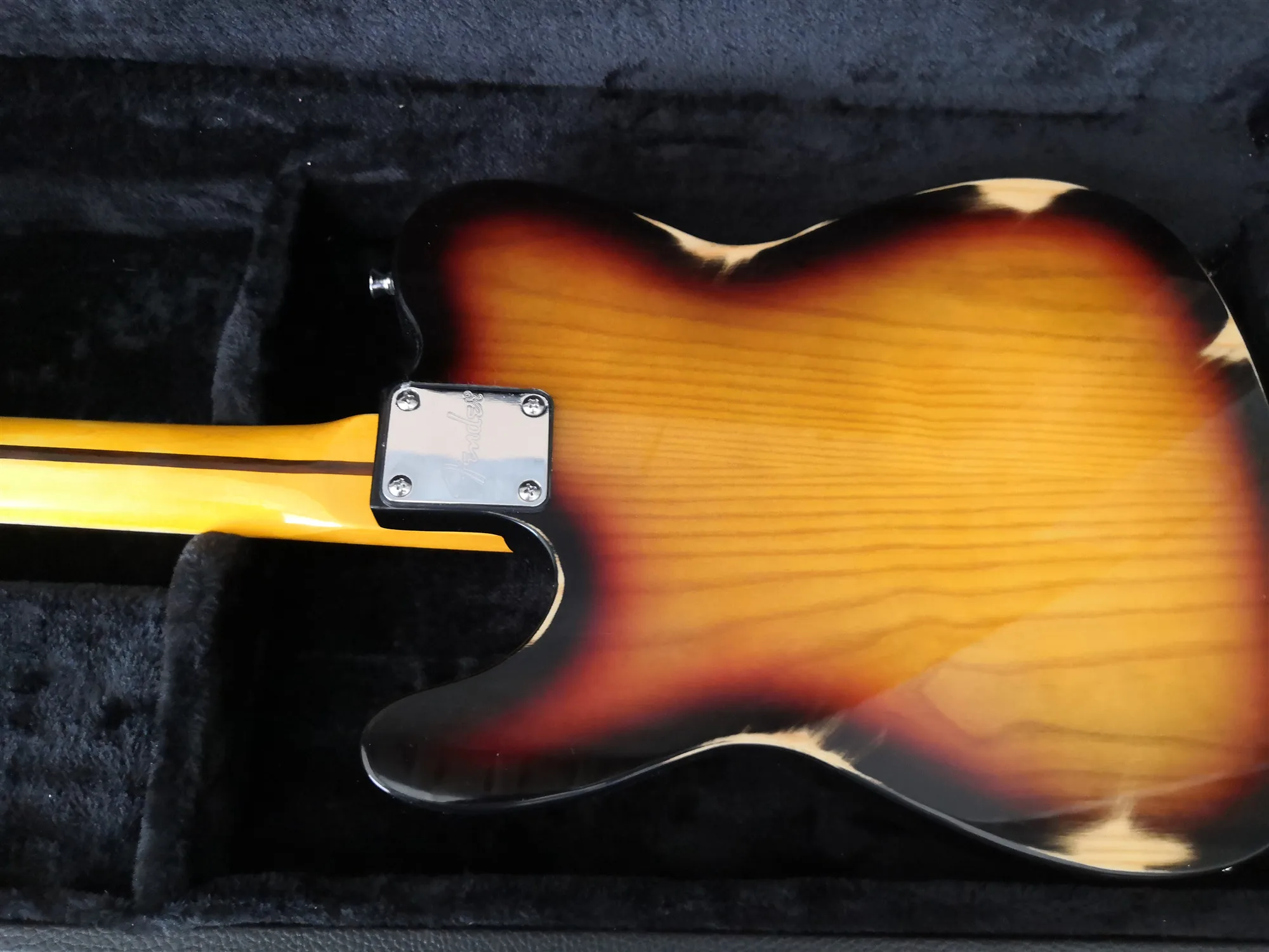 Полу полые F отверстие реликтовая sunburst Цвет tlr Гитары черная накладка клен гриф