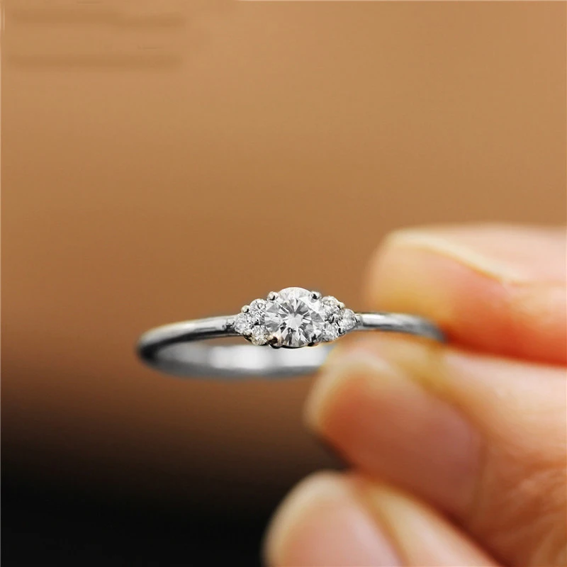 Изящные кольца с цирконием и кристаллами для женщин простые свадебные