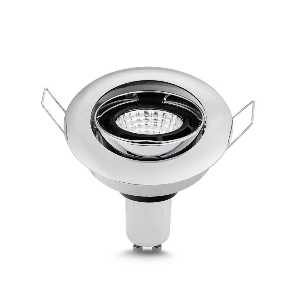 Бесплатная доставка 10 шт хром Цвет GU10 Светодиодные прожекторы Установочное