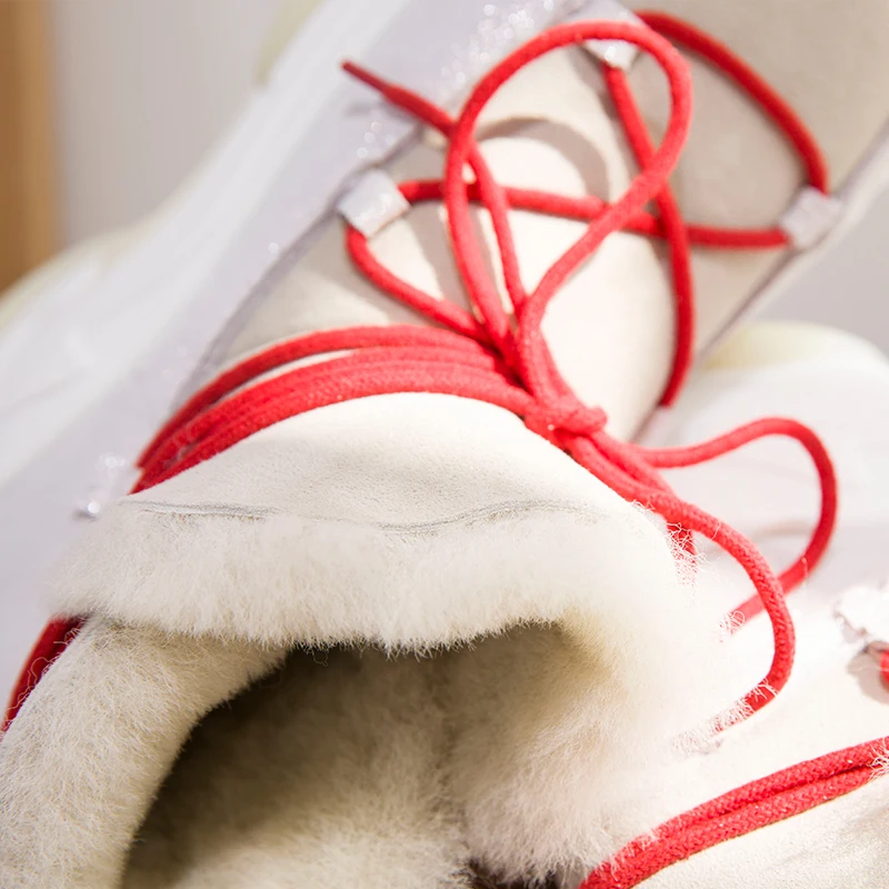 Новинка 2019 года зимние сапоги на овечьем меху женская обувь толстой подошве