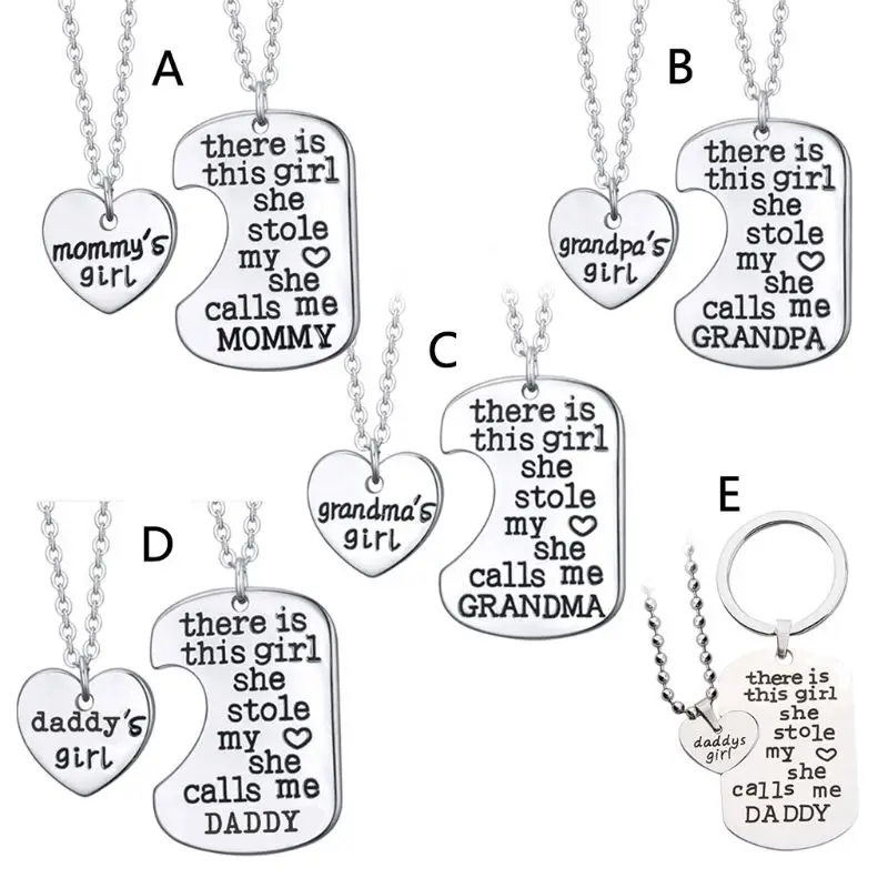 2 шт. подарок отцу дочери эти девушки украли мое сердце они меня называют|Ожерелья
