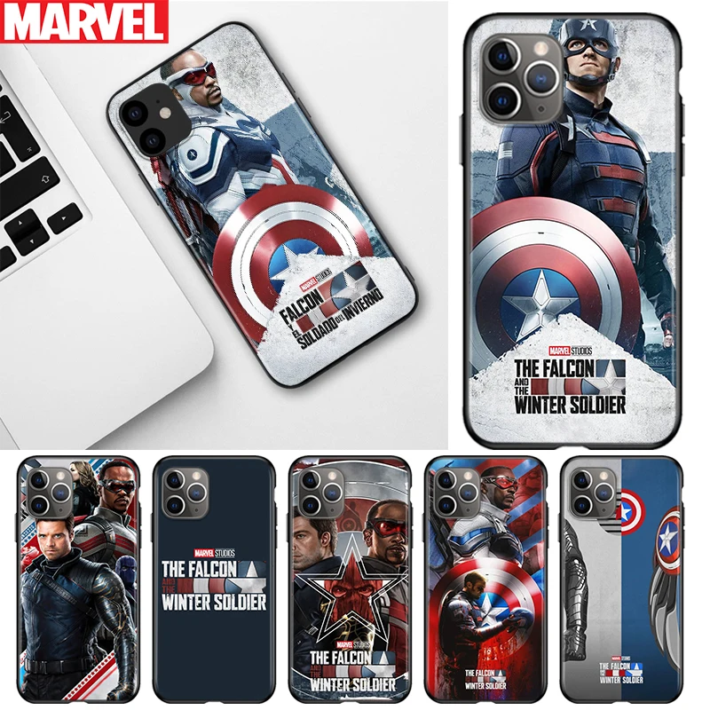 

The Falcon and the Winter Soldier For Apple iPhone 12 11 Pro Max mini XS Max XR X 8 7 6 6S Plus 5S SE 2020 Black Soft Phone Case