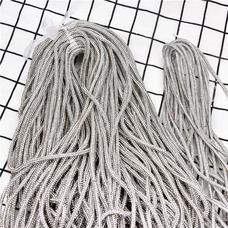 Стразы из хлопковой веревочной цепи плотные белые круглые бриллиантовые