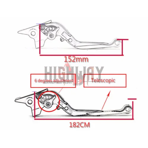 Рычаг тормозной ручки CNC выдвижной складной регулируемый рычаги муфты для Kawasaki
