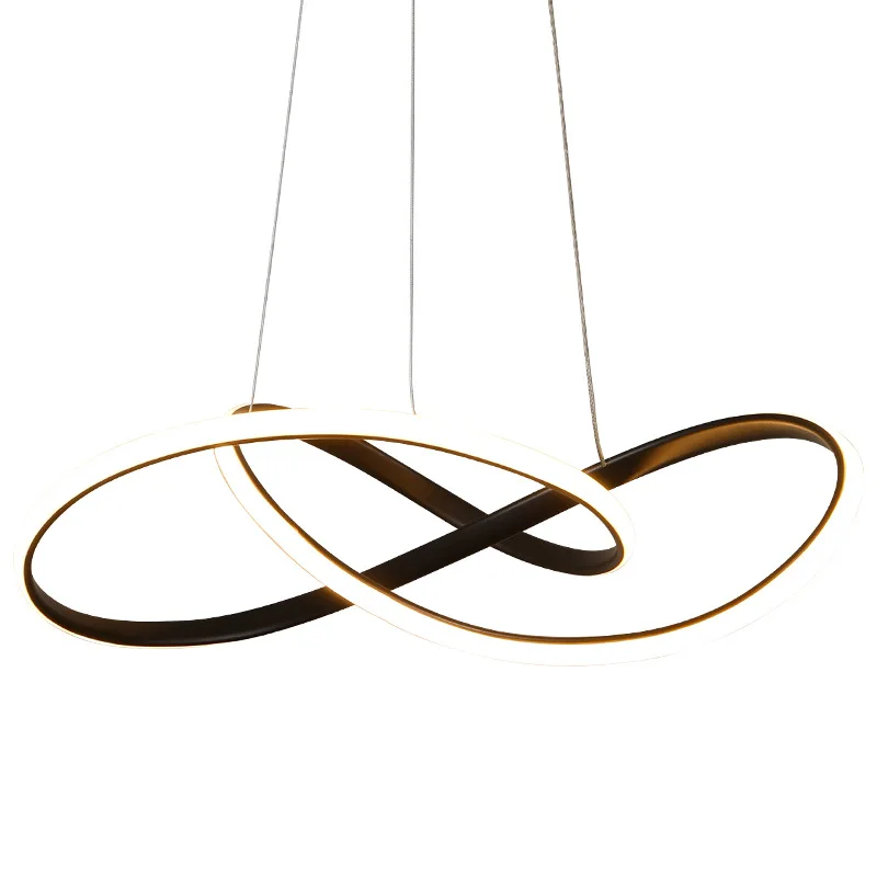 

2021 Modern Lamp For Dining Room Shop Bar Office Decoration Hanging Light LED Chandelier Minimalist Black Coffee Long Pendant