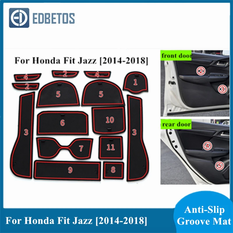 Для Honda Fit Jazz 2014 2015 2016 2017 2018 автомобиля затворный слот Нескользящая чашка Pad дверь