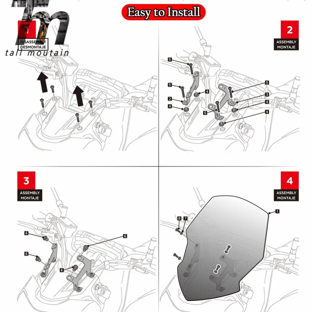 Отражатель ветрового стекла MT07 с кронштейном для 2018 2019 2020 YAMAHA MT 07 FZ07 аксессуары