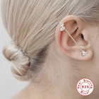 Женские серьги-гвоздики Aide из стерлингового серебра 925 пробы с крючками, корейские циркониевые стразы, диагональная линия, клипсы для ушей, вечерние, подарок