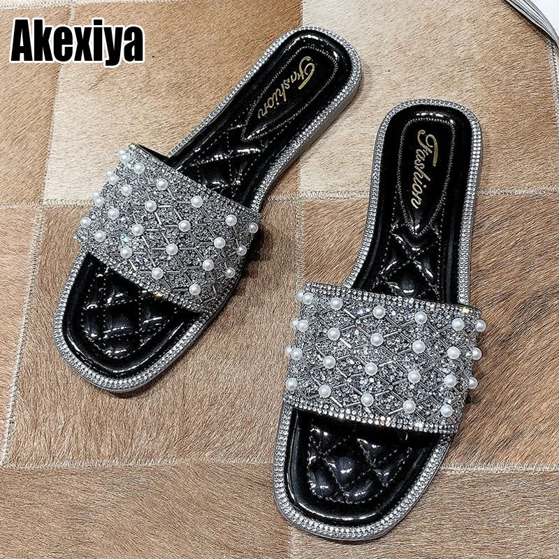 

Outside 2022 Summer Flat Sandals Women Slippers Simple Sandals Rome Beach Slippers Plus Size 34-43 BC3592