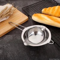 non stick long handle wax melting pot stainless steel pot diy scented candle soap chocolate milk bowl butter soap tool