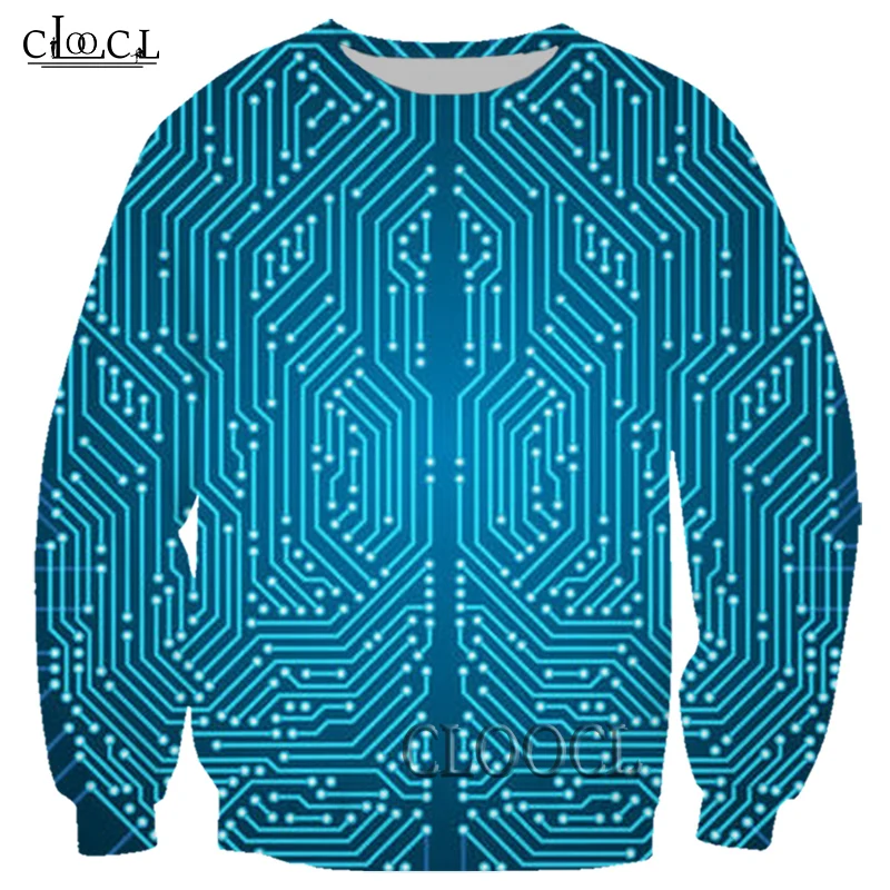 

HX Newest Electronic Chip 3D Print Men Women Sweatshirts Fashion Long Sleeve Hot Selling Harajuku Tracksuit Drop Shipping