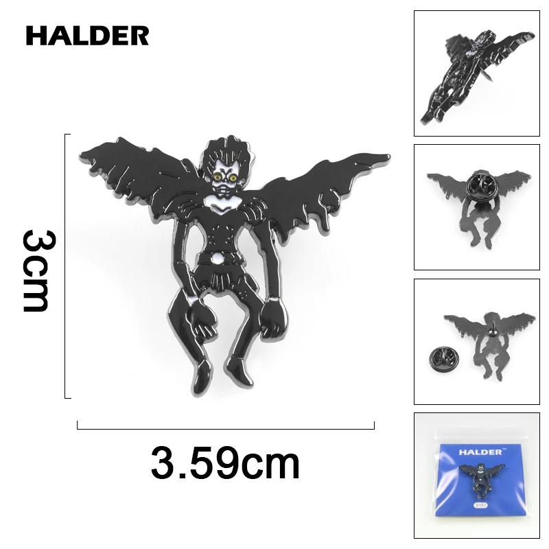 BR0041 halder Аниме смерти Примечание рюуку металлические броши булавки на лацкан Рюкзак украшения из ткани бижутерия вечерние аксессуары подарок