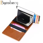 Умный кошелек Bycobecy для мужчин и женщин, алюминиевый футляр, держатель для кредитных карт, компактный кошелек с RFID-защитой, всплывающий клатч, Чехол для карт