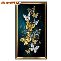 ruopoty 5d diy diamond painting crystal butterflies full square diamond embroidery diamond mosaic layout home decoration