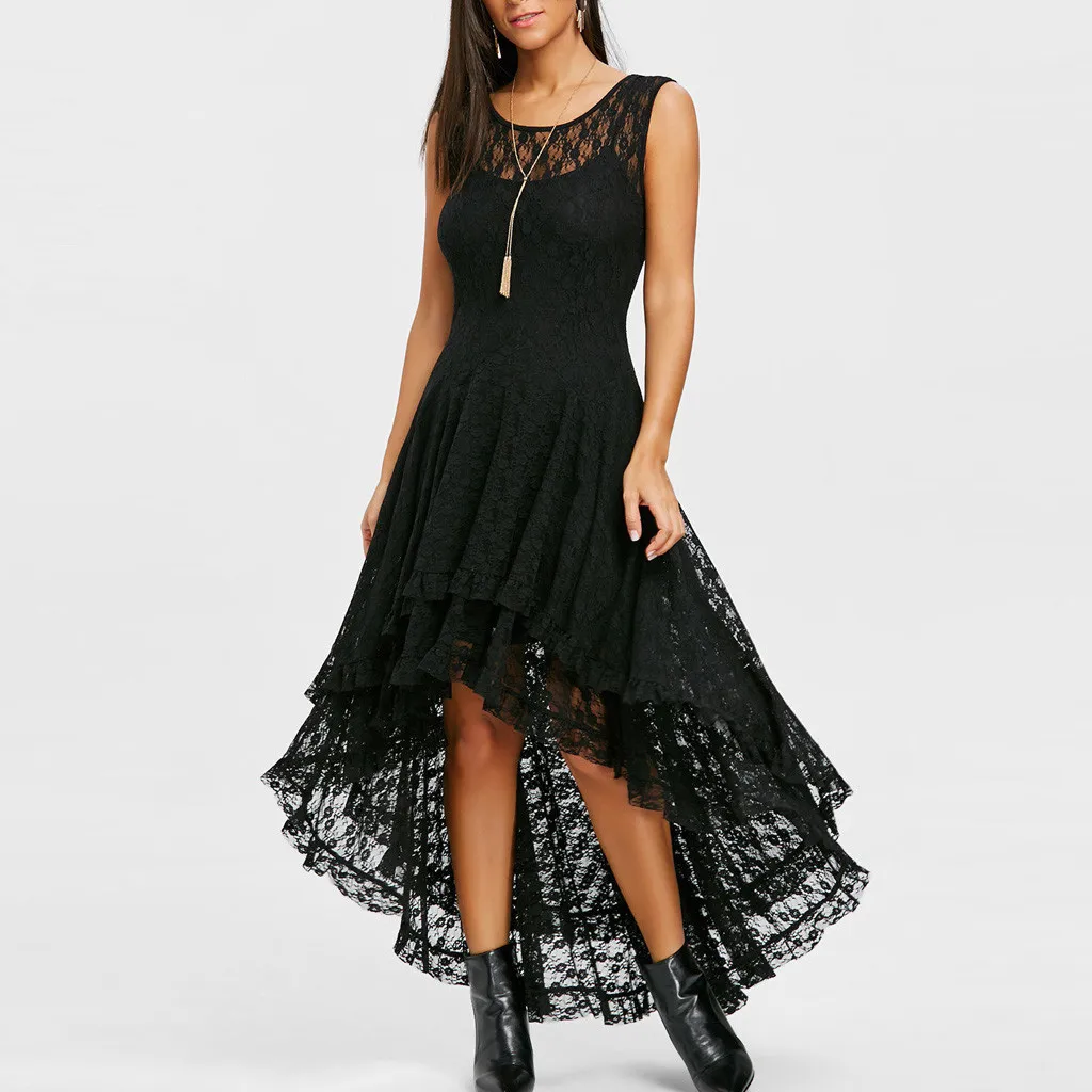 Весенне летние платья с высоким низким подъемом без рукавов элегантные тонкие