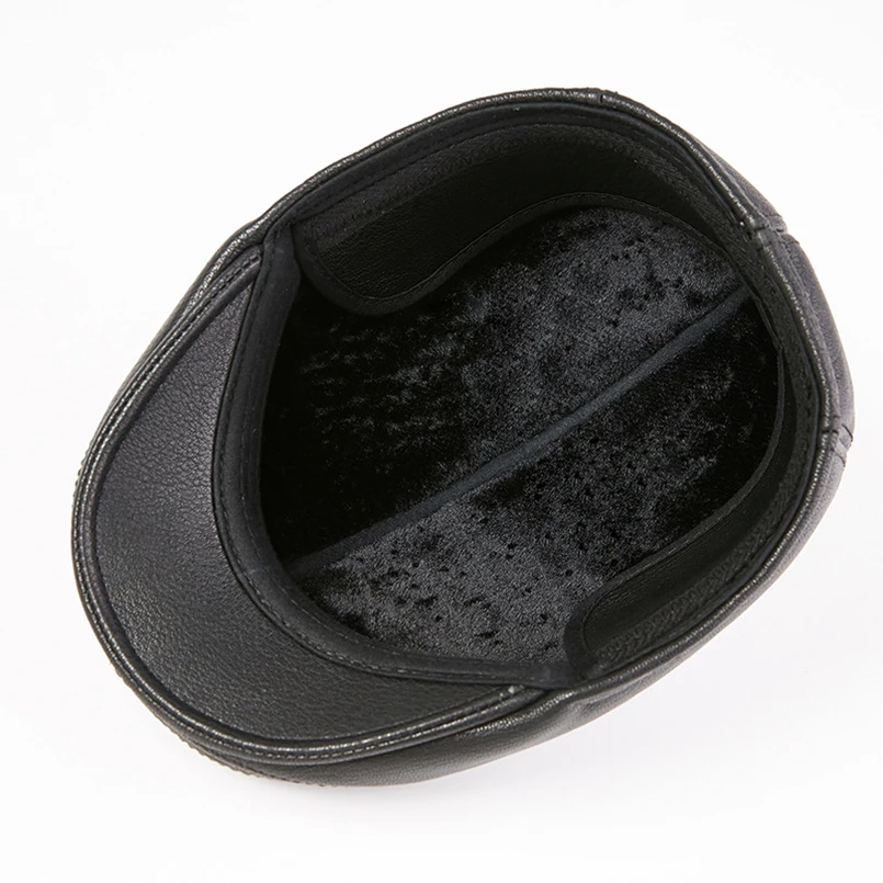 Новый папа шляпа Роскошная овчина зимняя шапка для мужчин козырьки джентльмен