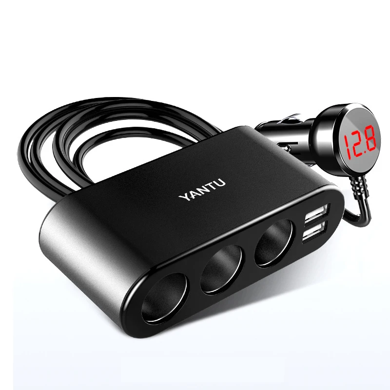 Автомобильный Разветвитель для прикуривателя 12-24 В адаптер питания с двумя