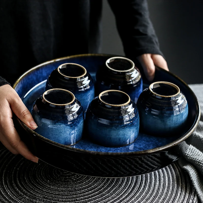 CHANSHOVA 150 мл синяя высокотемпературная обжигающая керамическая чашка для сакэ