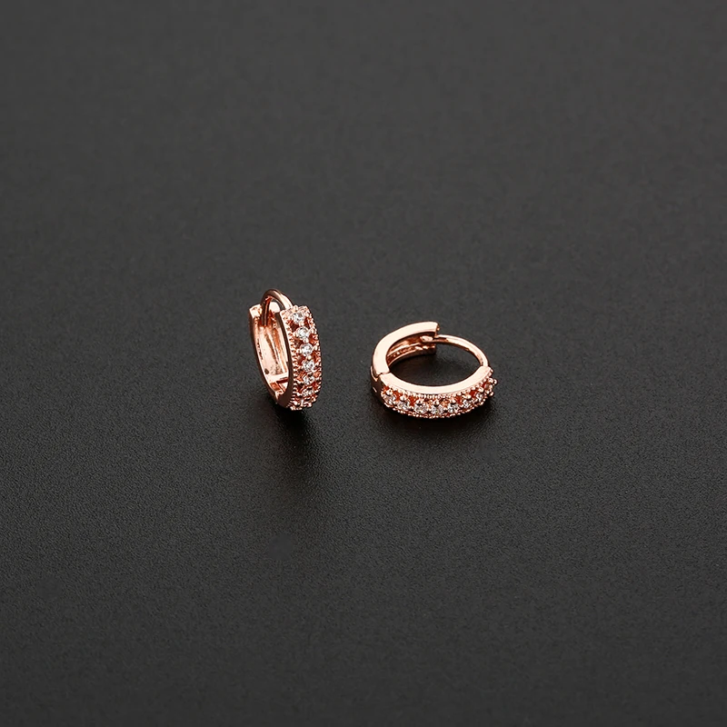 Богемные крошечные серьги-кольца с микро цирконием маленькие серьги-гвоздики