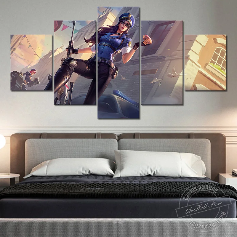 

Arcade Caitlyn League of Legends Video Game Poster The Sheriff of Piltover Wall Picture Living Room Decor Canvas Painting Gift