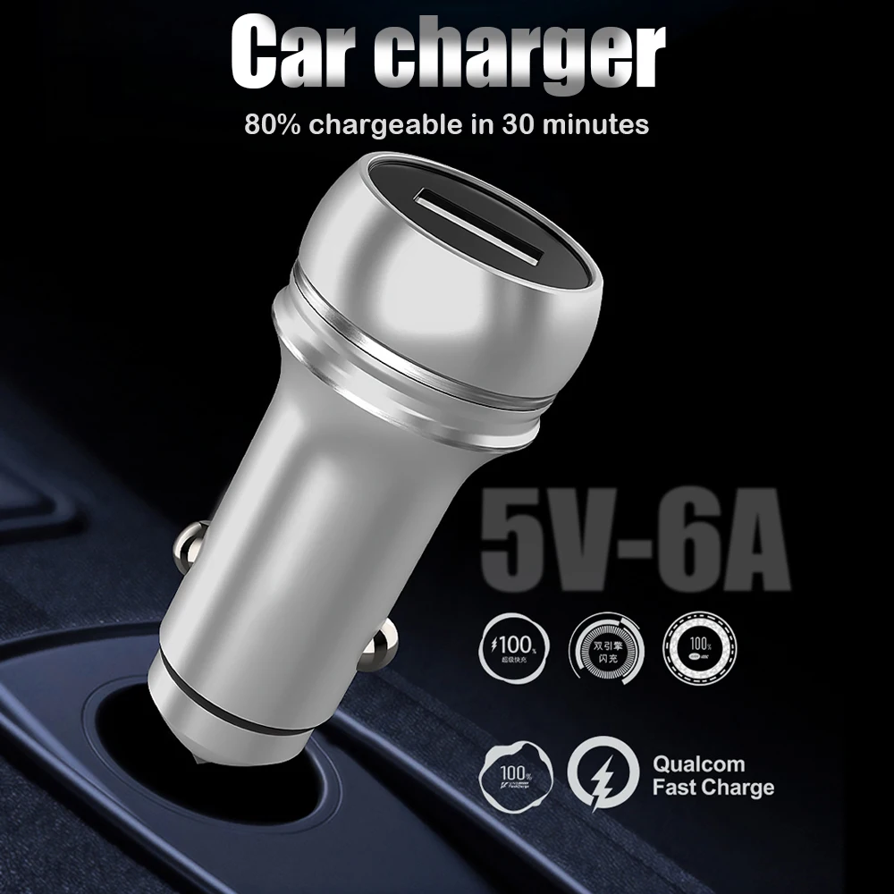 65W 6A быстрой зарядки Quick Charge 3 0 USB Автомобильное зарядное устройство для Samsung S10 Xiaomi