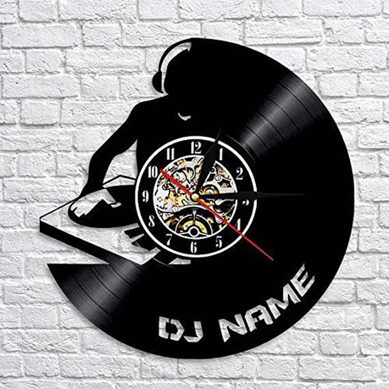 DJing виниловые настенные часы современный дизайн Музыкальная Тема DJ рок-группа