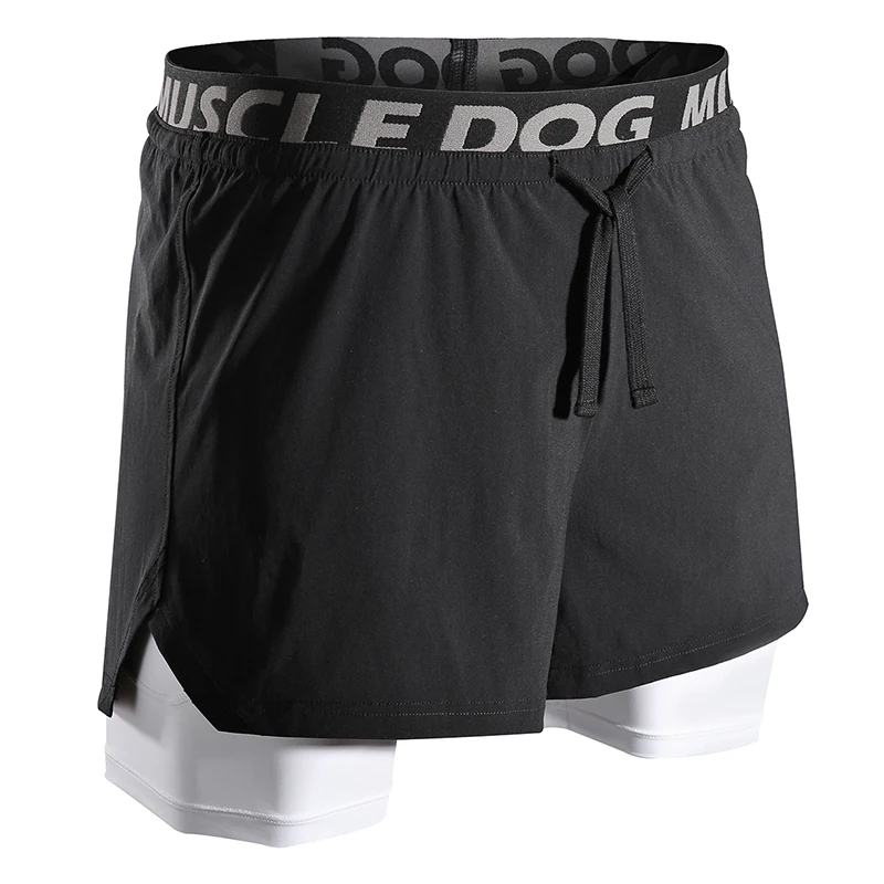 

Muscle dog popular logo summer vacation two breathable fast dry woven running training five minutes exercise fitness shorts man