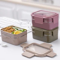 double layer thermal lunch bento box for kids school children portable microwave heating kitchen food container storage boxes