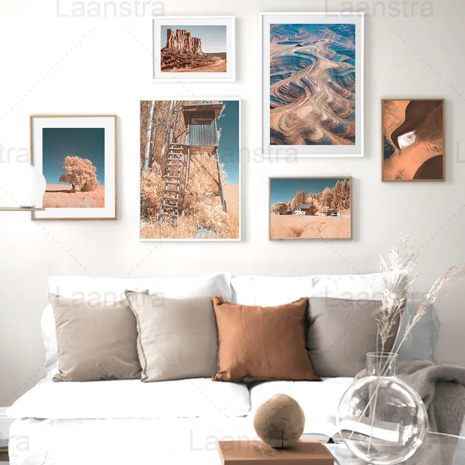 

Landform Poster Landscape Canvas Paiting Wild Land Wall Picture for Living Room Home Decor Tree Snow Figure Posters and Prints