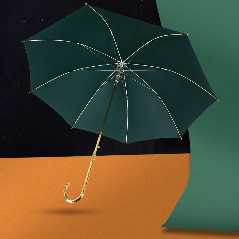 Comprare Manico Curvo Ombrello Di Lusso Lungo Blu Colorato Ombrello Creativo Impermeabile Antivento Parapluie Prodotti Per La Casa EI50UA