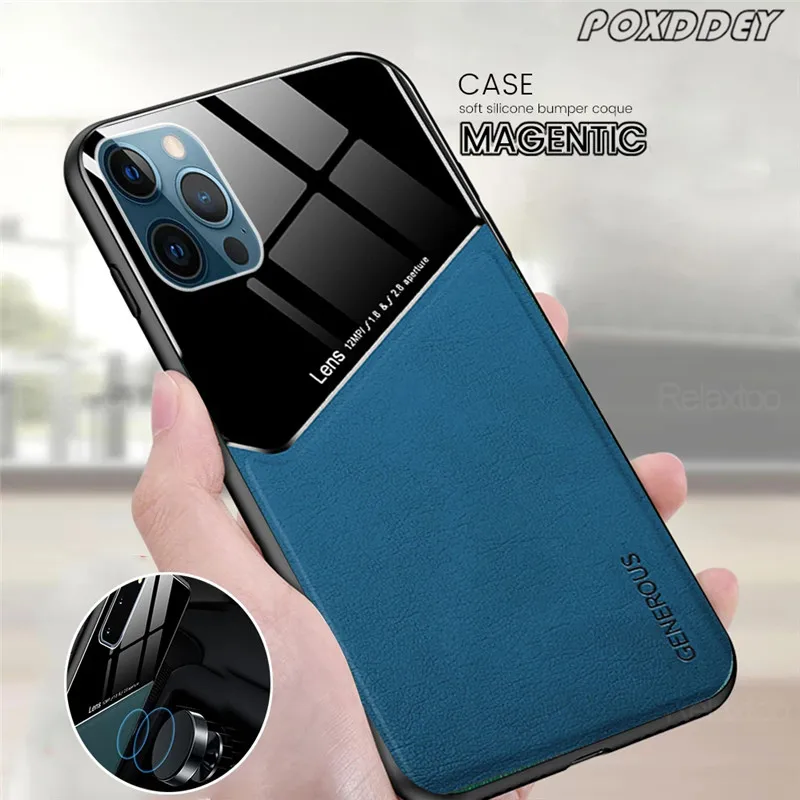 Автомобильный Магнитный чехол для iPhone 12 13 Mini 11 Pro Xs Max 6 6s 7 8 Plus X XR SE 2020 силиконовый