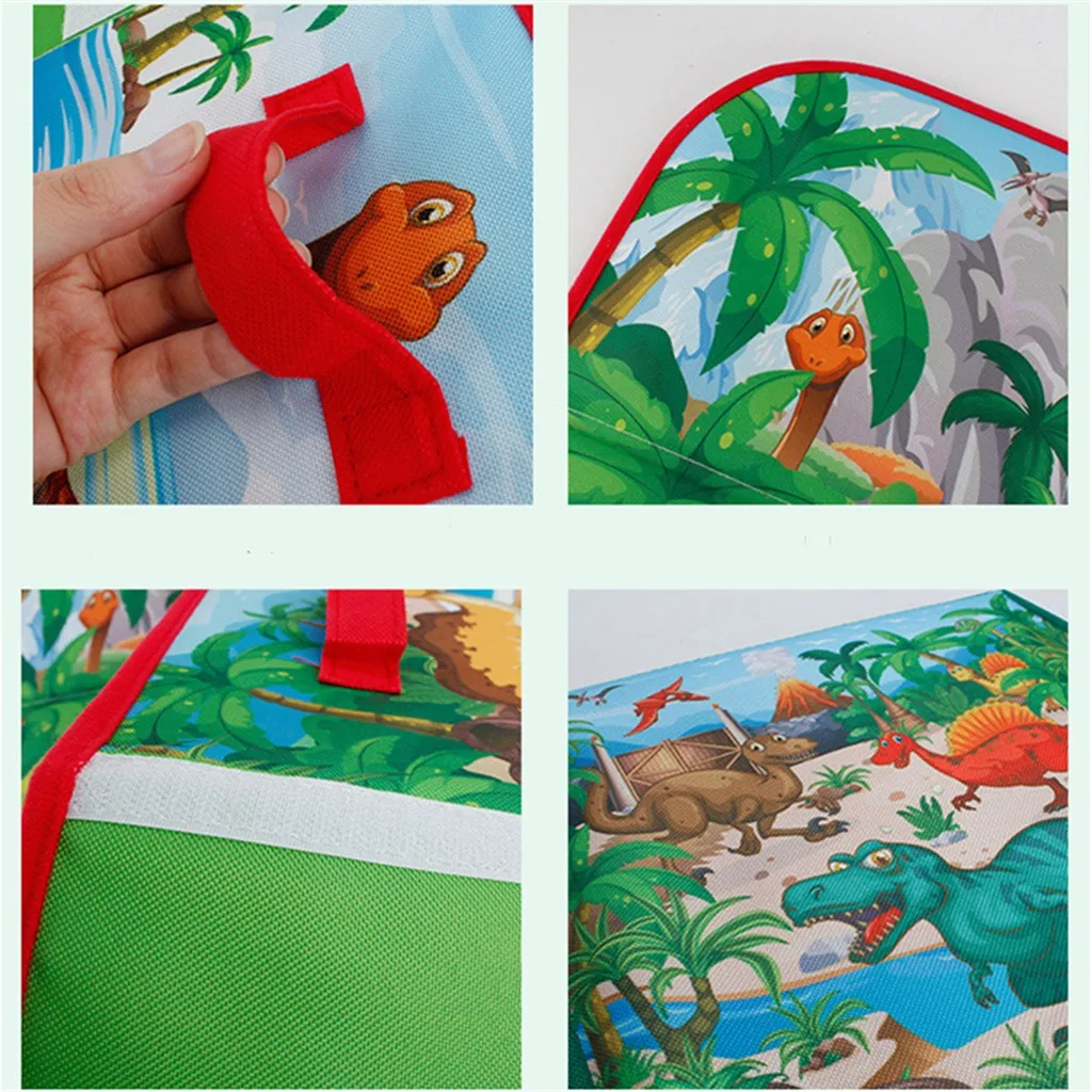 Портативный детский игровой коврик для ползания динозавров и коробка хранения