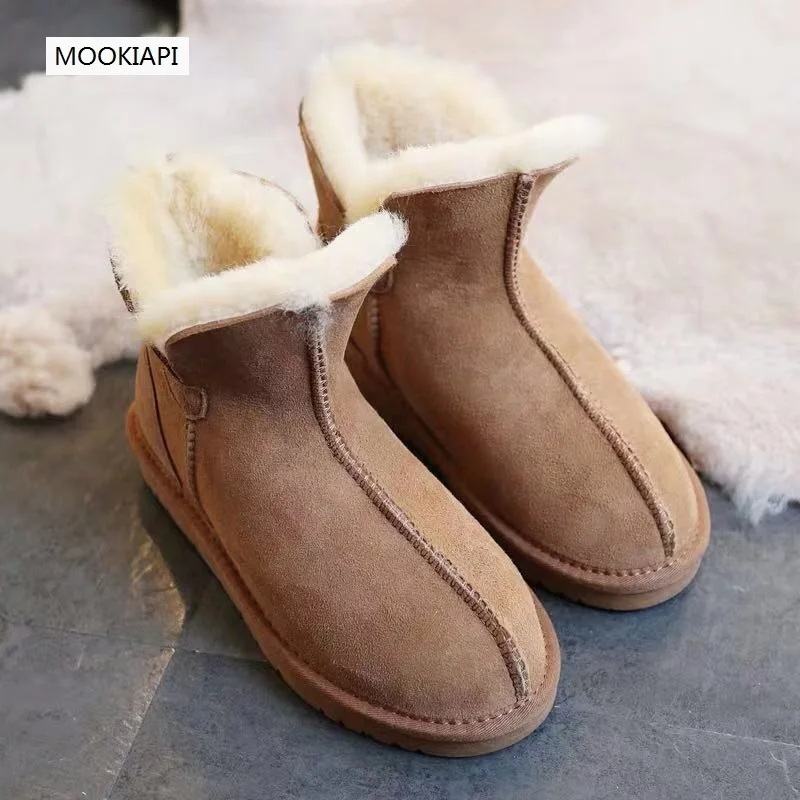Australia's top quality women's snow boots in 2019 real sheepskin 100% natural wool new shoes six colors | Обувь