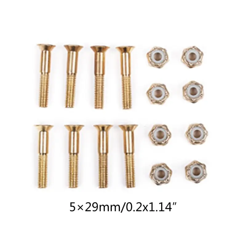 

8pcs/set Replacement Screws+nuts Four-wheeled Longboard Skateboard M5*25/28/2930