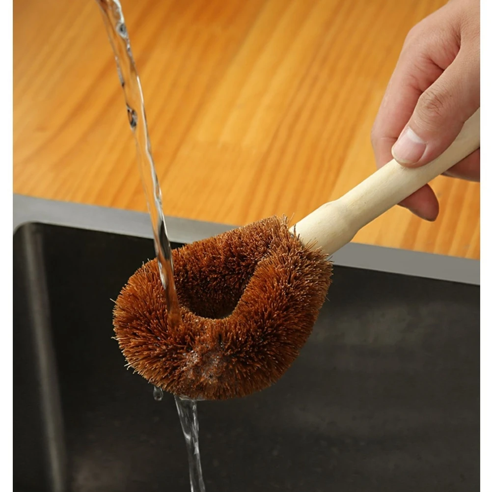 

Pot Cleaning Tool Natural Coconut Palm Washing Pot Home Ladle Brush Does Not Hurt the Pot Kitchen Steel Wire Bal