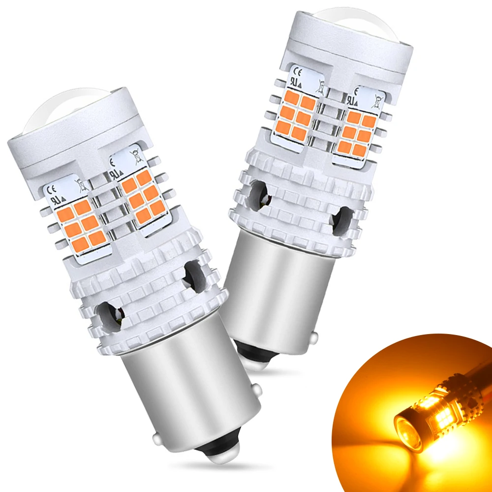 

AUXITO 2Pcs T20 7440 W21W LED Bulbs Canbus No Error 1156 BA15S P21W BAU15S PY21W Lamp Car Turn Signal Lights No Hyper Flash 12V