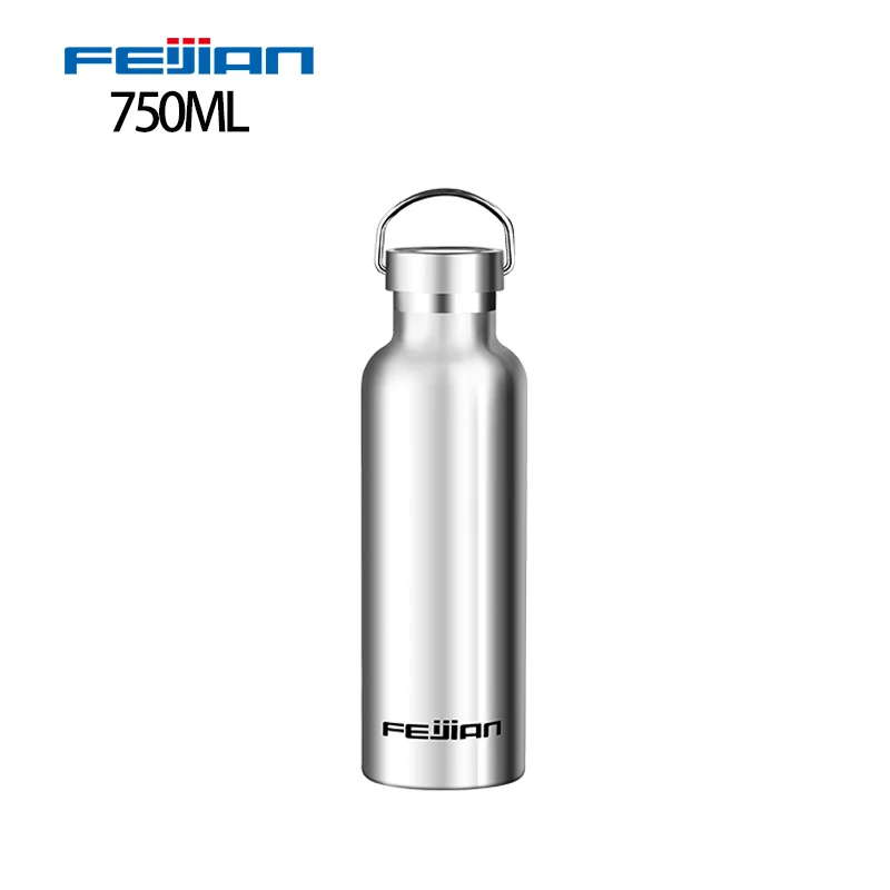 750ml only bottle FEIJIAN термос из нержавеющей стали с двойными стенками, термос с вакуумной изоляцией, герметичная Спортивная бутылка для воды, Стандартный рот - Цвет: 750ml only bottle