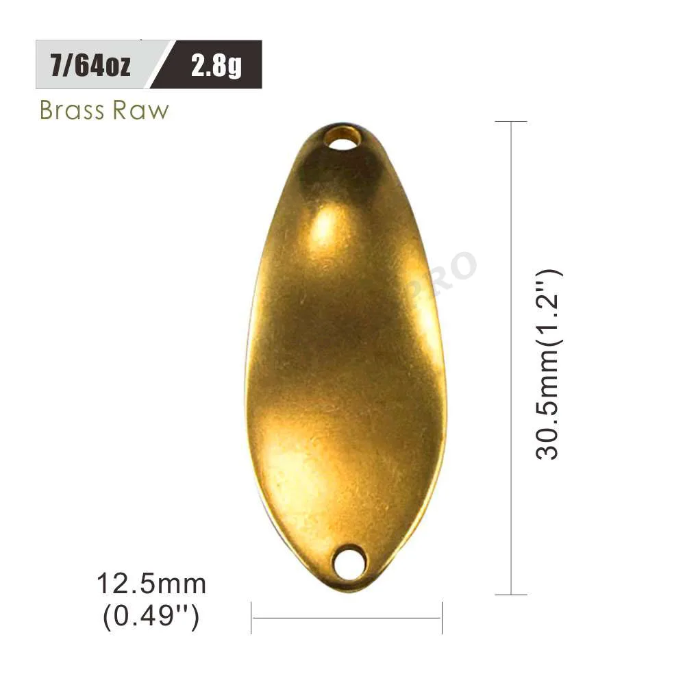 JERK PRO 10шт SizeS 2.3г 5/64унц Латунь Ложка для форели Рыболовные принадлежности для изготовления приманок лосося и щуки.