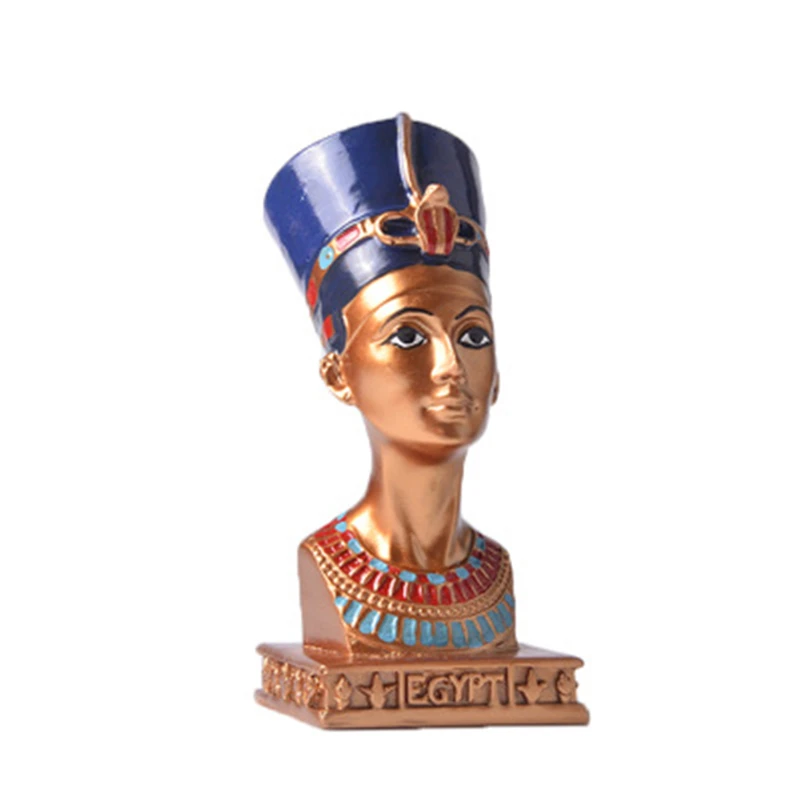 

Egyptian King TUT Pharaoh Queen Nefertiti Resin Figurine Home Decoration Statue Ancient Sculpture Collectible Mythology