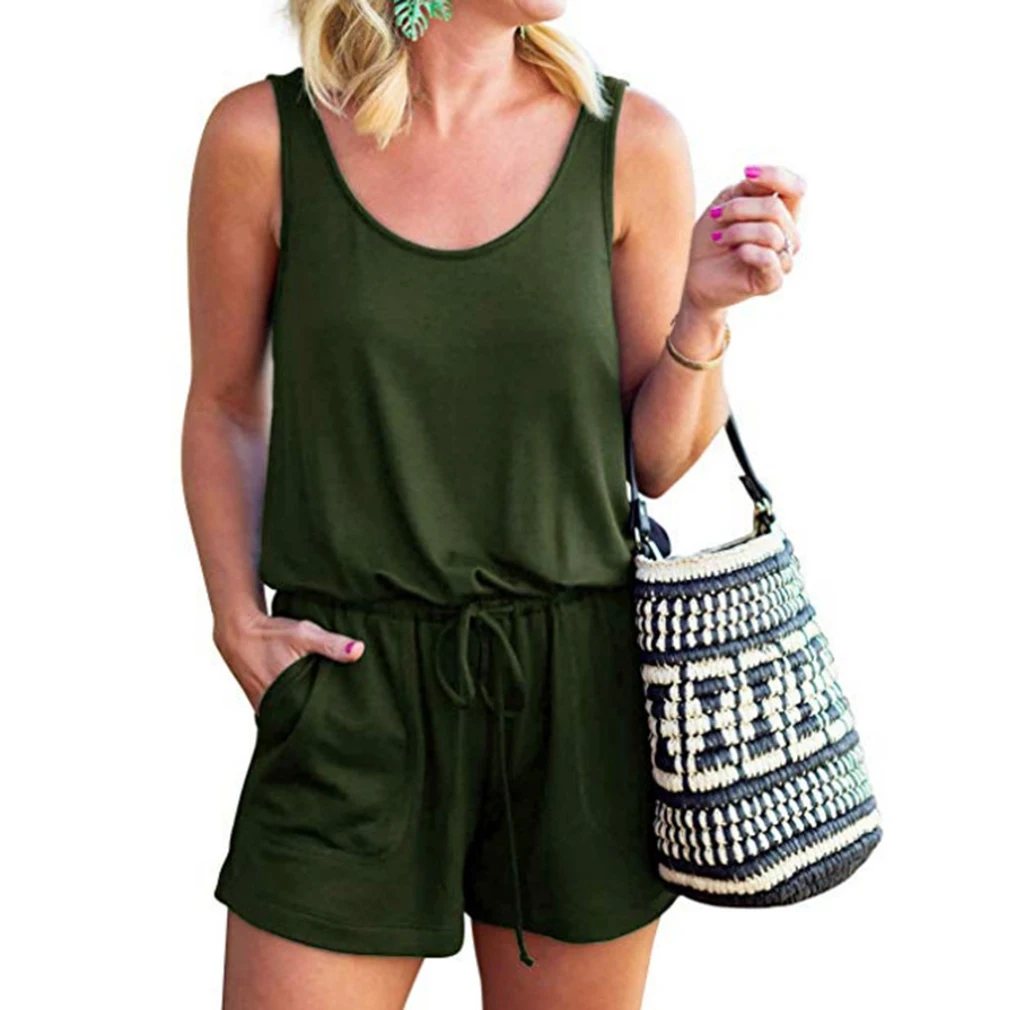 

Women's Summer Jumpsuit Shorts Ladies Casual Loose Bodysuit U-Neck Sports Tops Sexy Party Playsuit Femme