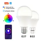 Светодиодная лампочка Tuya 9 Вт E27 B22 WiFi RGB для интеллектуальной автоматизации жизни, голосовое управление музыкой, работа с Alexa Google Home IFTTT