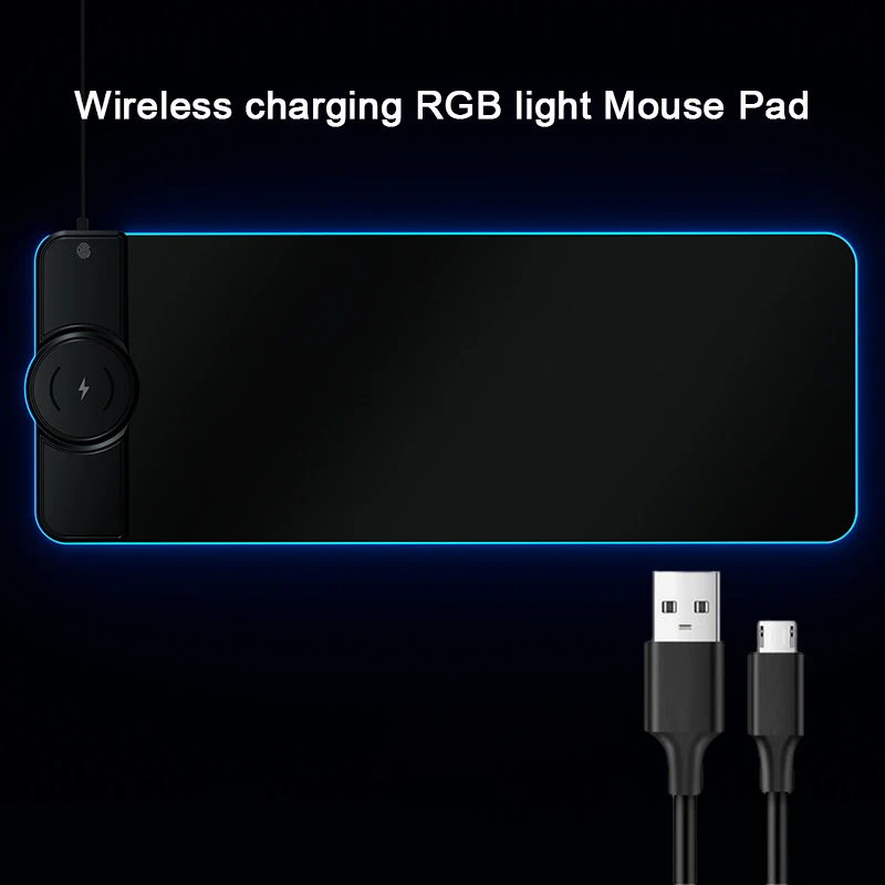 

LED Light Gaming Mouse Pad Wireless Charger 10W/7.5W RGB Soft Mousepad Non-Slip Pad PC Laptop Keyboard Mat for Computer Gamer
