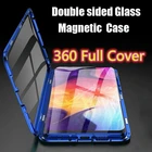 360 Полное покрытие металлический бампер Магнитный адсорбционный чехол для телефона для Oppo A91 Чехлы двойное закаленное стекло Coque Oppo A91 Fundas Shell