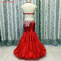 2018 NEW belly dance clothes advanced diamond bra and skirt 2pcs latin dance dress belly dance competition sets costume