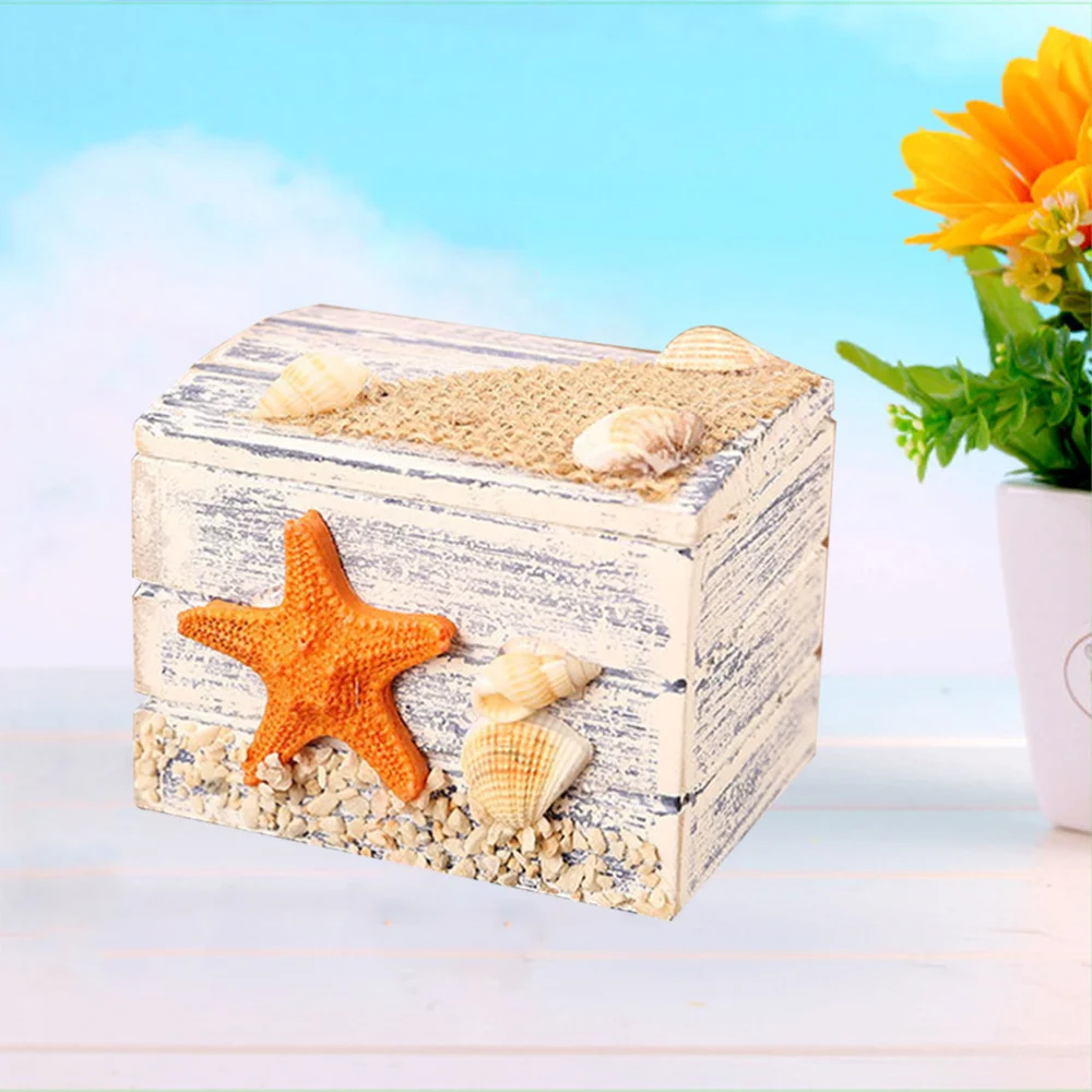 Средиземноморский деревянный ящик для хранения сокровищ Морской Декор