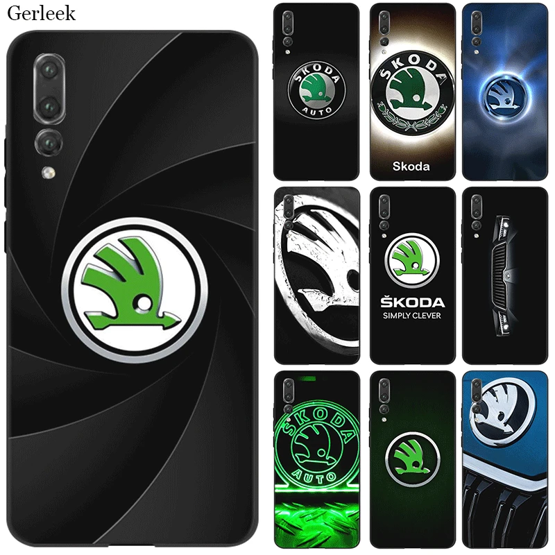 Desxz Silicone Phone Case For Huawei Y5 Y6 Y7 Y9 Prime Mate 10 Nova 2i 2 3 3i 4 Pro Lite Bag Cover Skoda Car Logo Bag