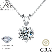 925 sterling silver moissanite necklace diamond necklace 1 carat d color vvs1 clarity elegant snowflake charms pendant for women